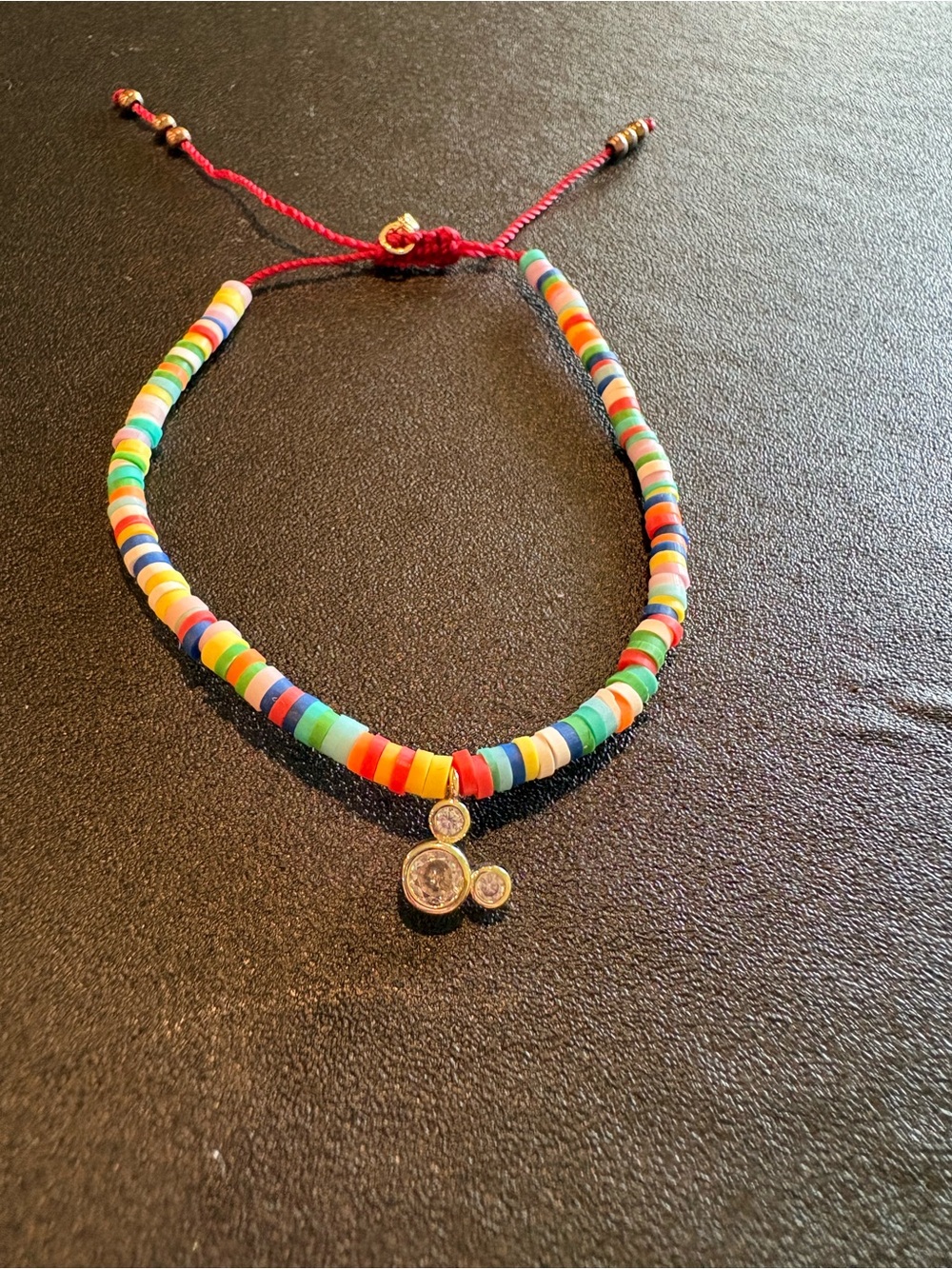 Colorful Beaded Charm Bracelet with Gold Accent
